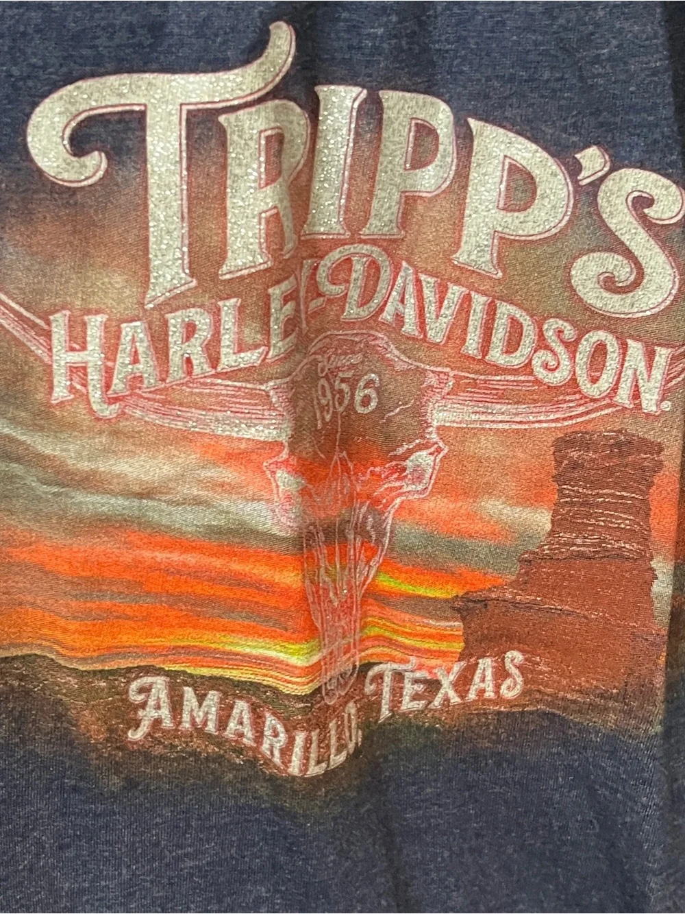 Harley-Davidson Navy Blue Tank Top with Orange Logo